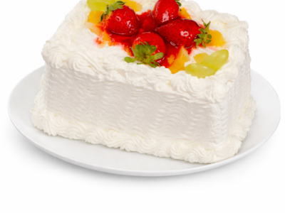Bolo Creme com Salada de Frutas